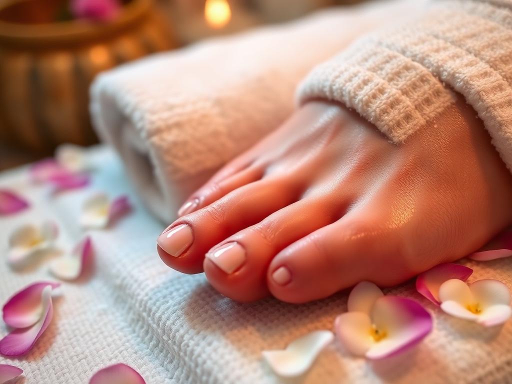 Gel toe nails with moisturising spa mask pedicure in Fgura Malta